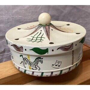 Guildcraft Carousel Tin Horse Big Top Circus Cookie Biscuit Metal Lidded Storage